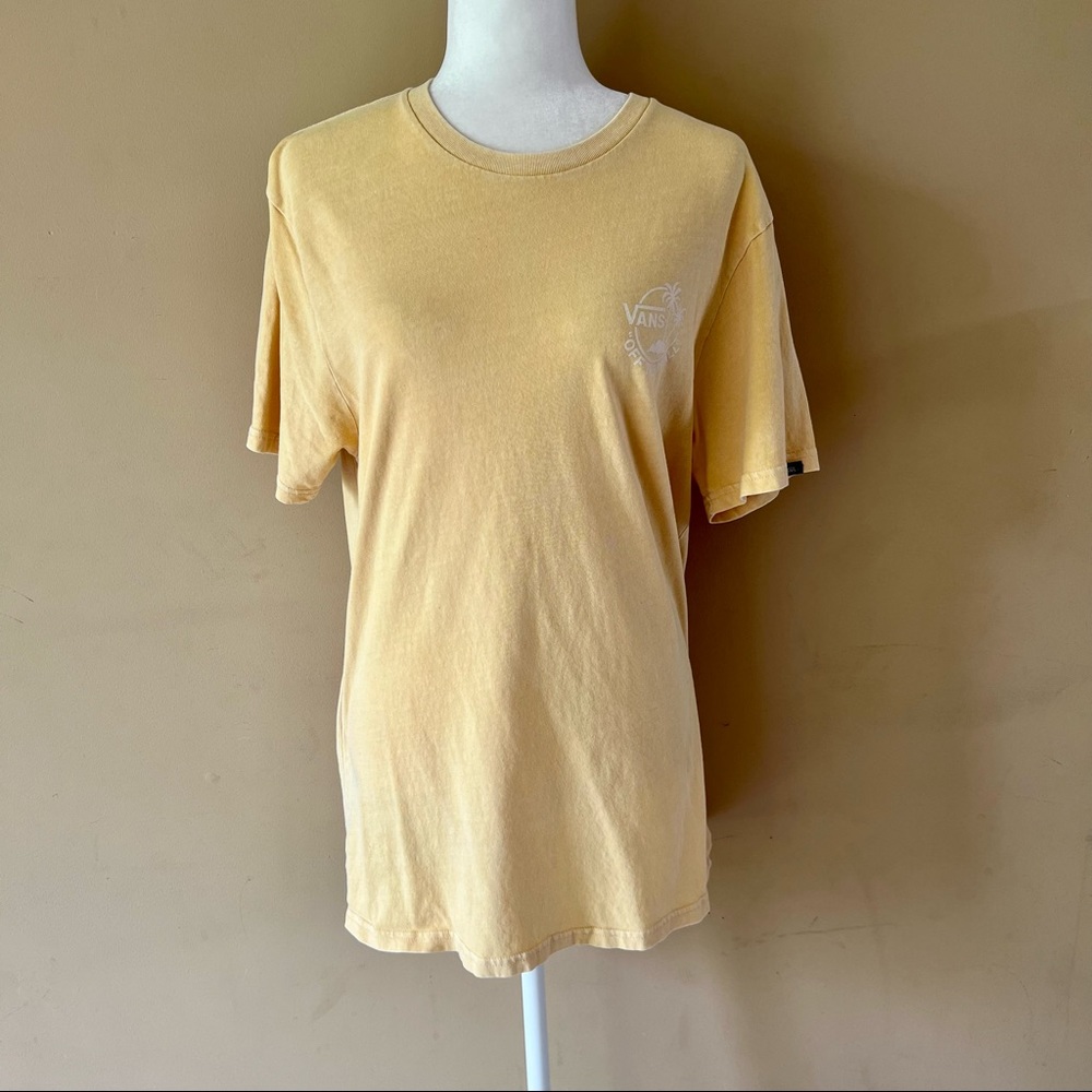 VANS Off The Wall Medium Yellow Shirt Top Tee - Picture 3 of 6